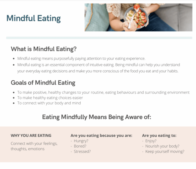mindful eating handout
