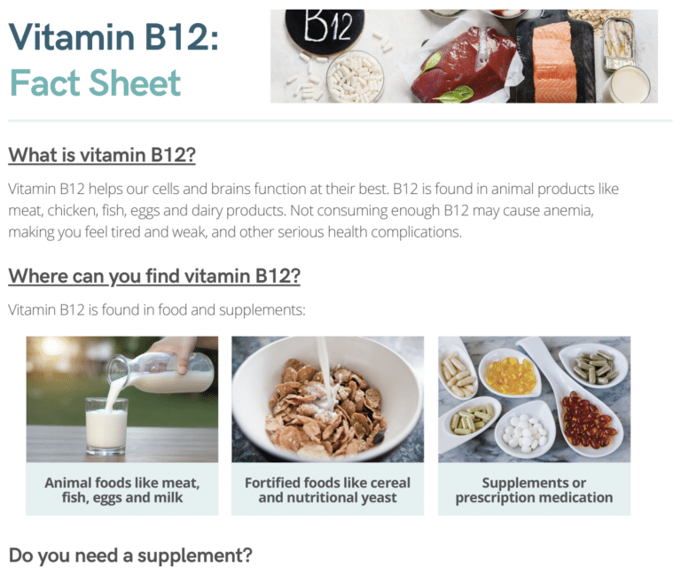 vitamin b12 fact sheet