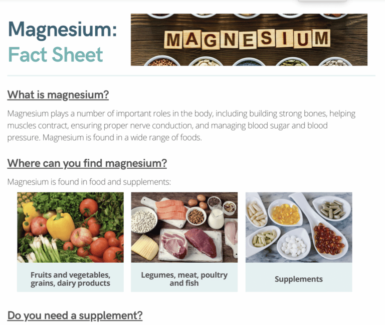 magnesium fact sheet