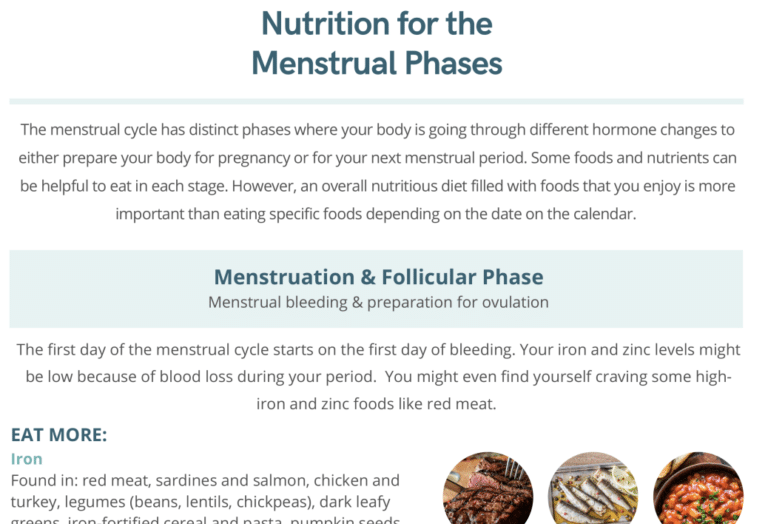 nutrition for the menstrual phases