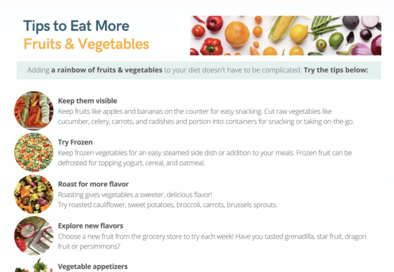 tips to eat more fruits and vegetables