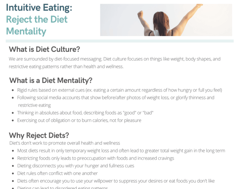 reject the diet mentality intuitive eating