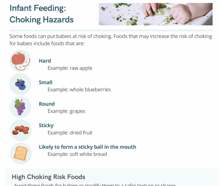 infant feeding choking hazards