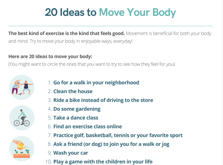 20 Ideas to Move Your Body