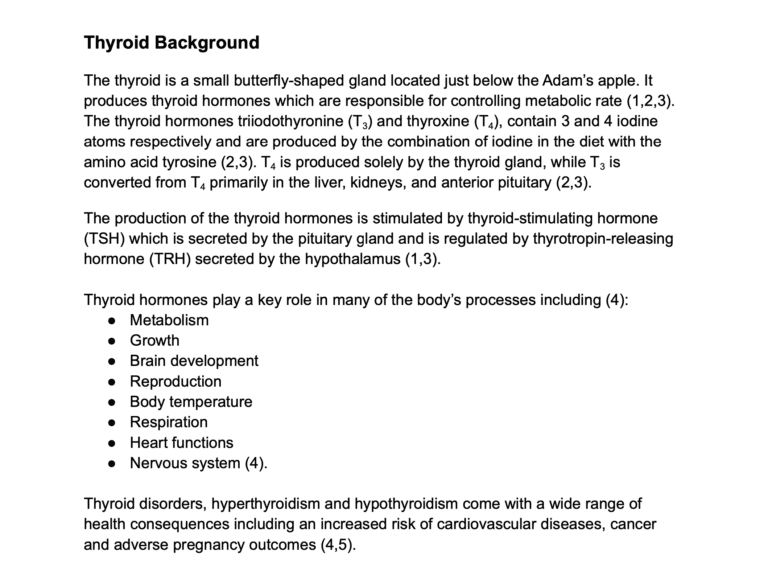Thyroid Disorders Evidence Summary