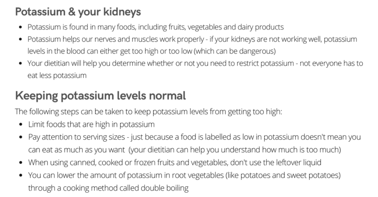 Chronic Kidney Disease (CKD): Potassium