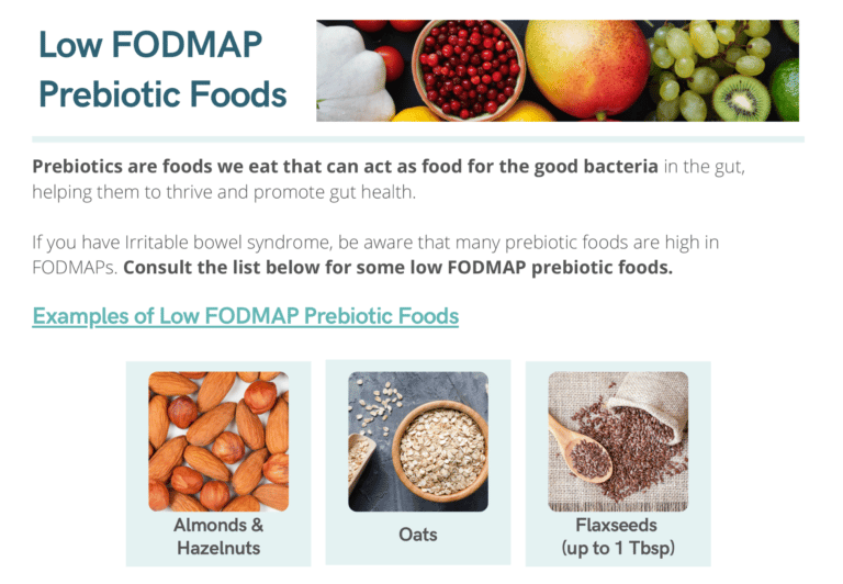 Low FODMAP Prebiotic Foods