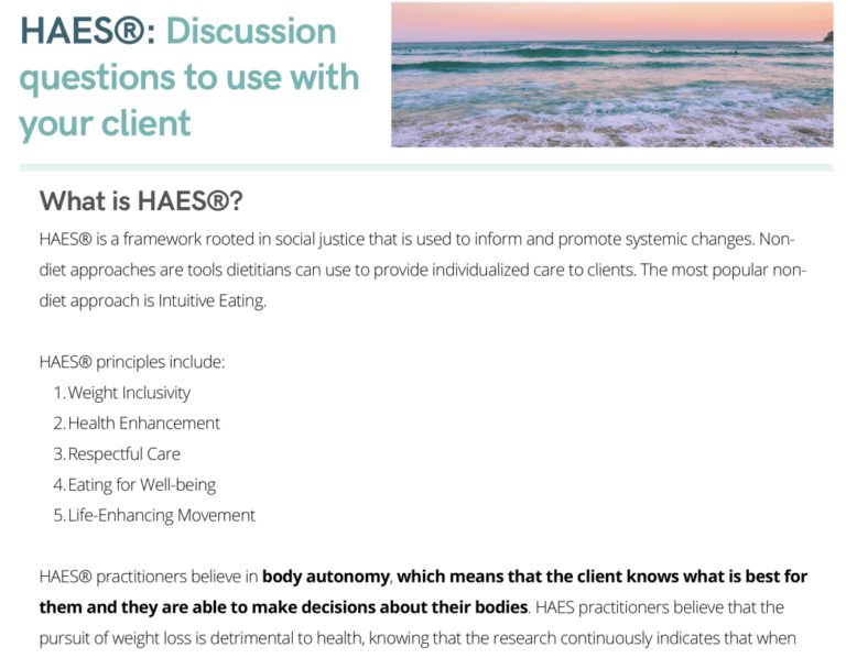 haes discussion questions to use with your client