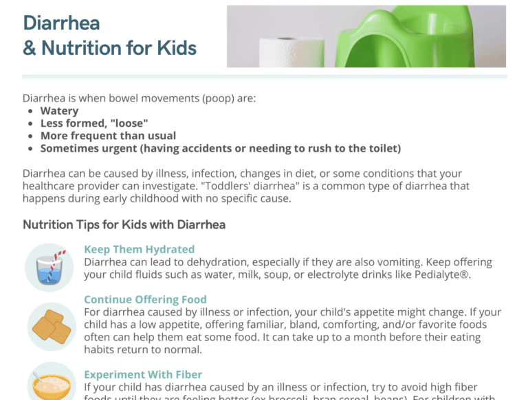 Diarrhea & Nutrition For Kids