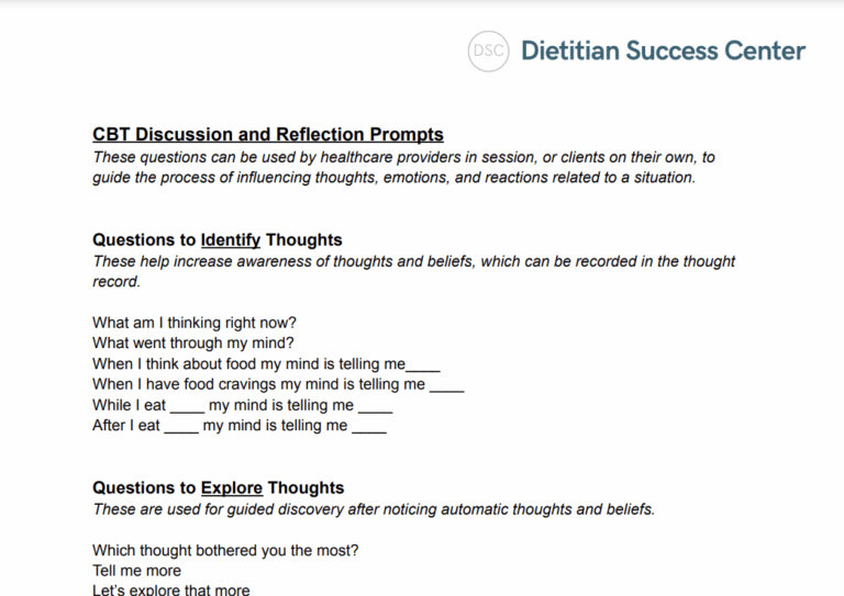 CBT Discussion & Reflection Prompts