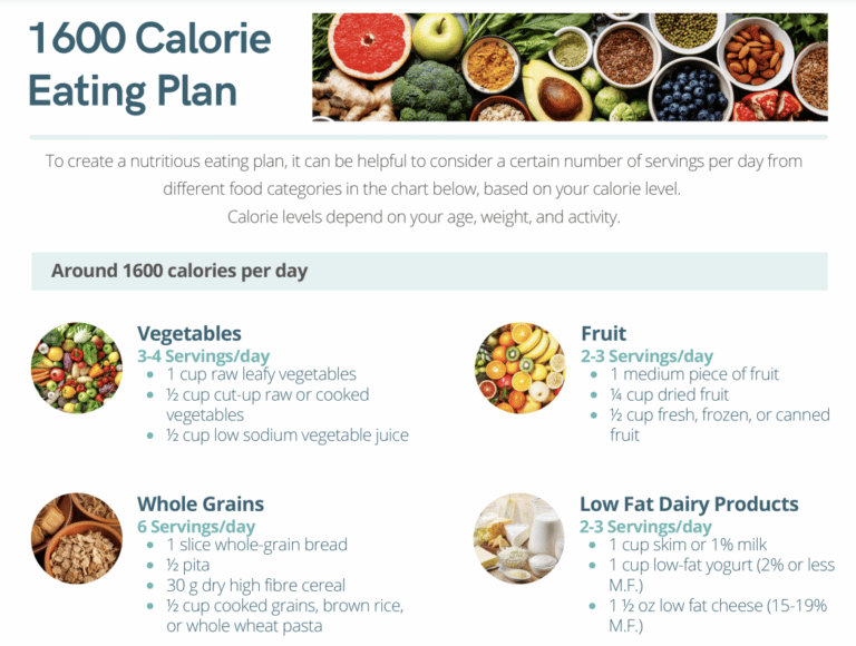 1600 calorie eating plan