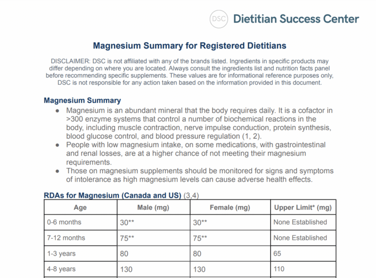 magnesium summary