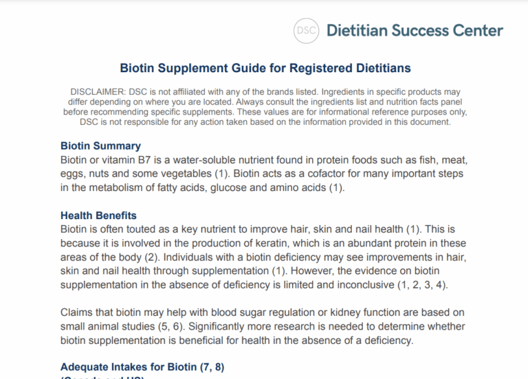 biotin supplement summary