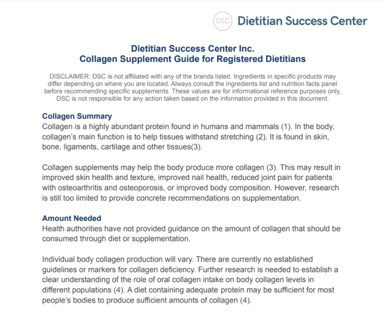 collagen evidence summary