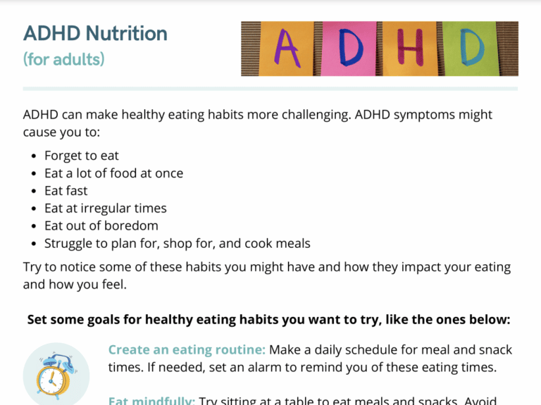 adhd nutrition for adults