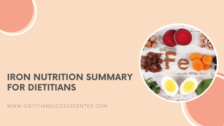 Iron Nutrition Summary for Dietitians