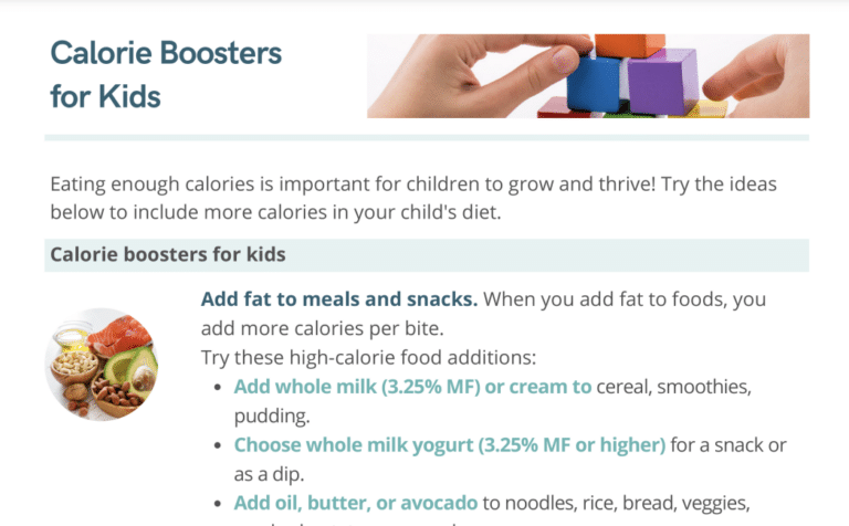 calorie boosters for kids