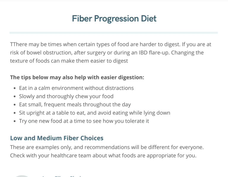 fiber progression diet